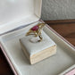 Vintage Gold tone pink glass stone ring