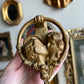 Vintage Brass Door Knocker with Couple Kissing