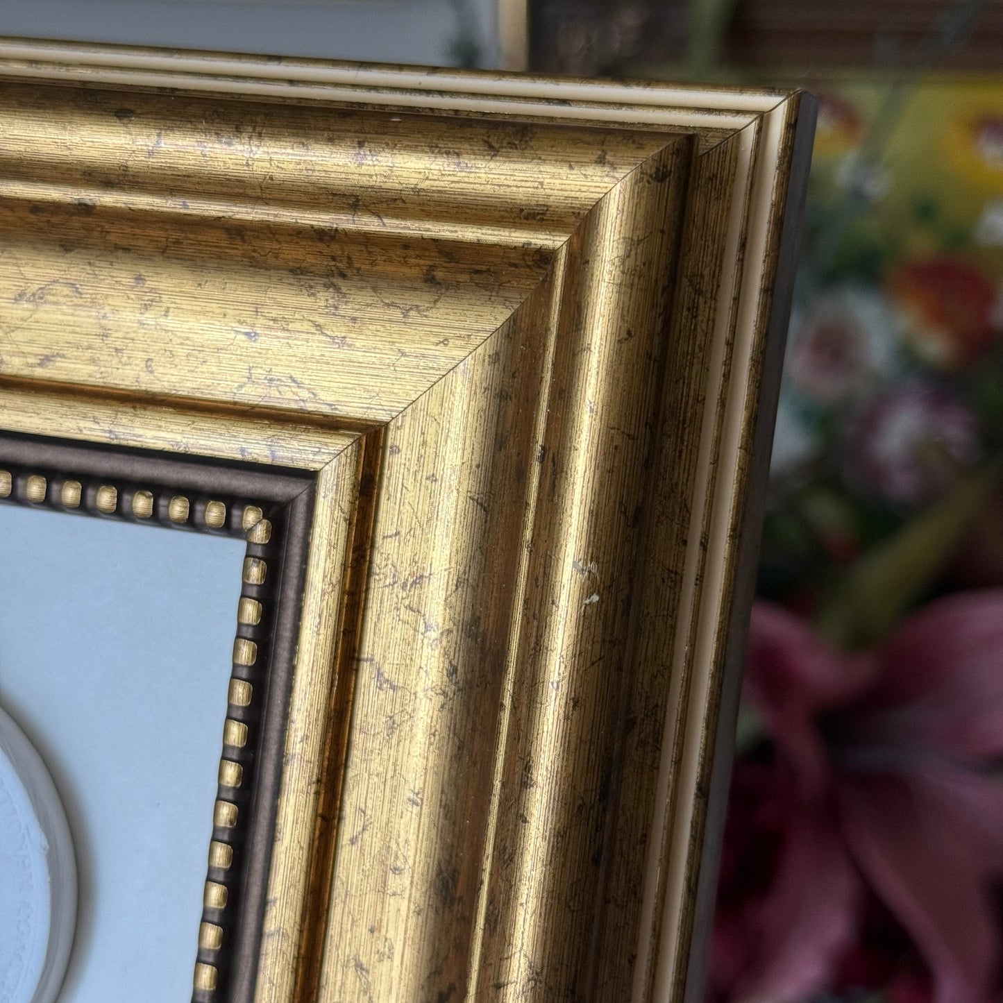 Vintage Style Plaster Intaglio Framed