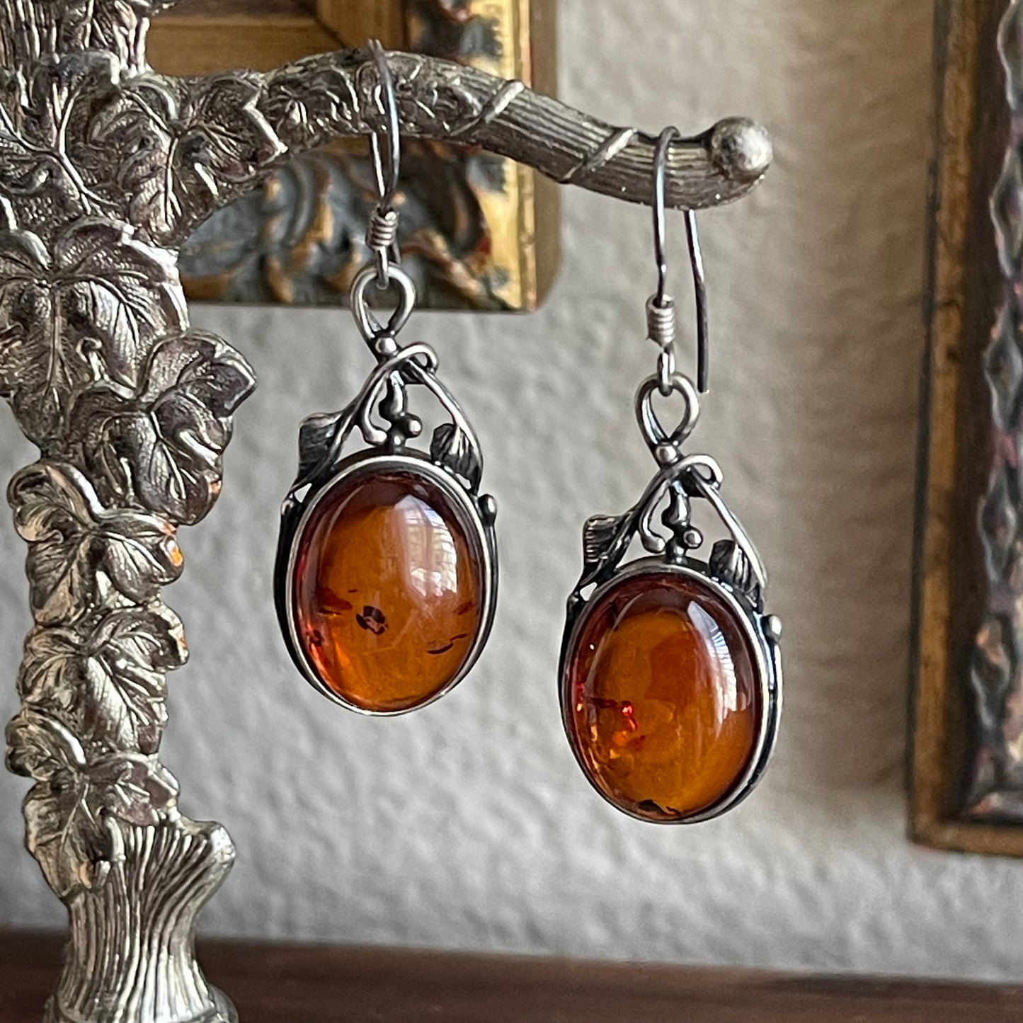 Sterling Amber baltic earrings