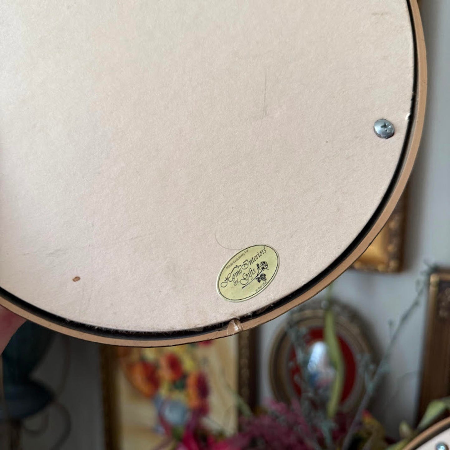 Vintage Home Interiors 1983 Birds Floral Print Gold Framed Oval Set