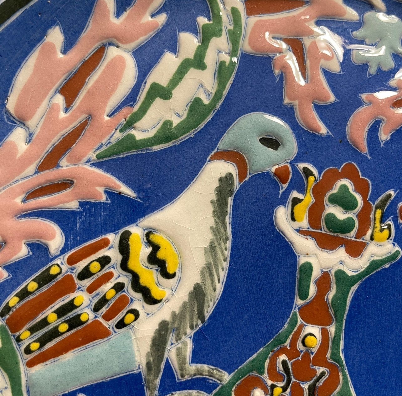 Vintage Turkish ceramic hand painted plate