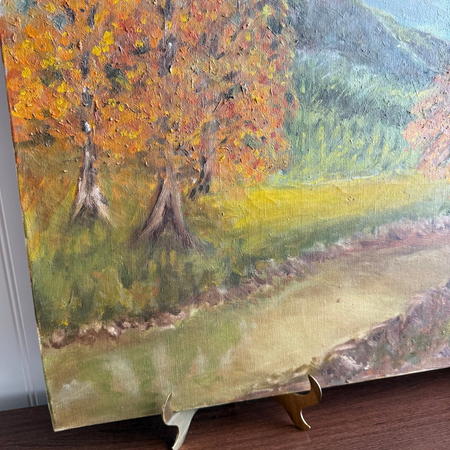 Fall Impressionist Mid Century Painting signed