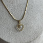 Dainty Gold tone Heart & faux pearl necklace