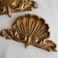 Vintage Resin Clam wall plaque set of 2