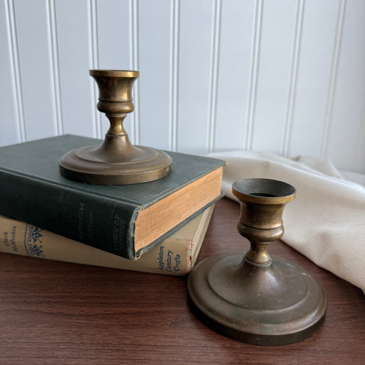 Vintage Set of 2 brass candle holders