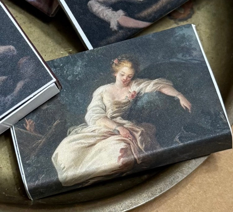 Vintage Style Ladies Painting Print Matches