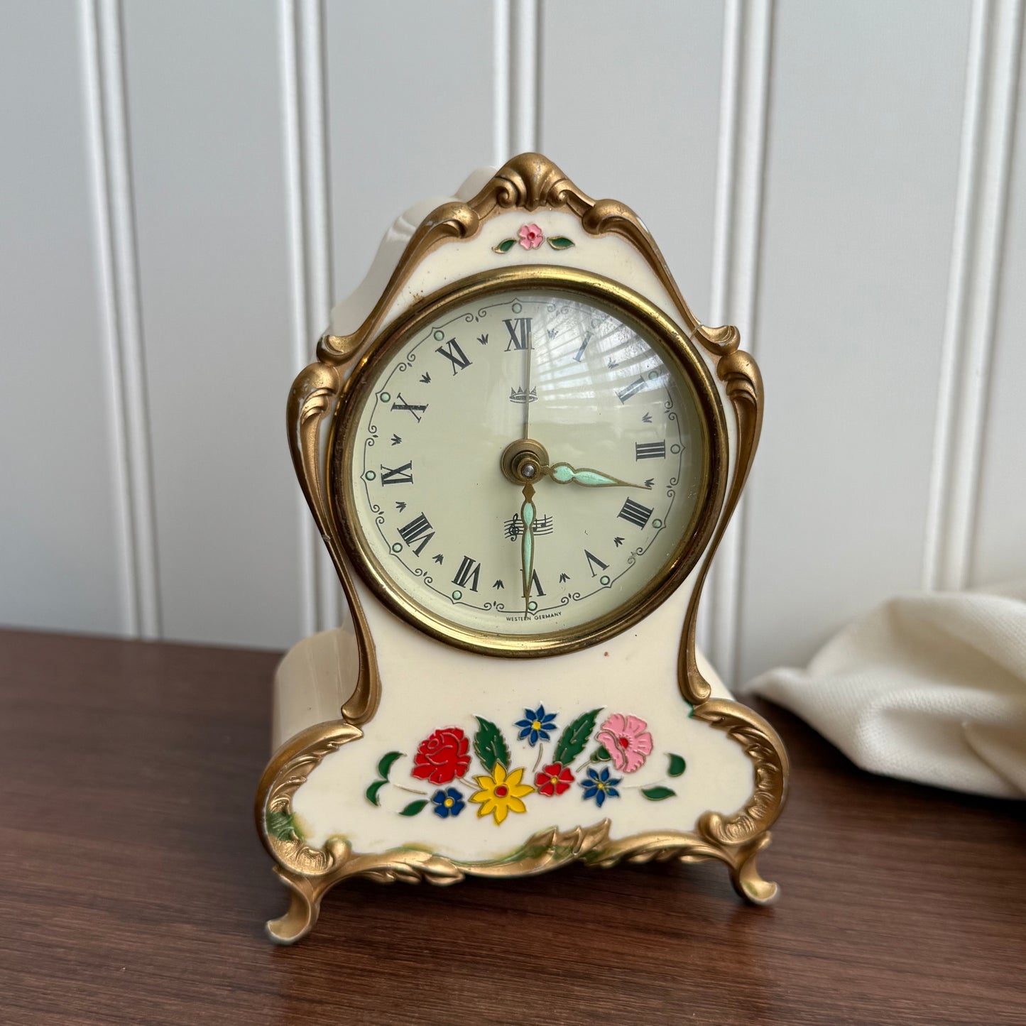 Vintage Floral Alarm Clock Germany