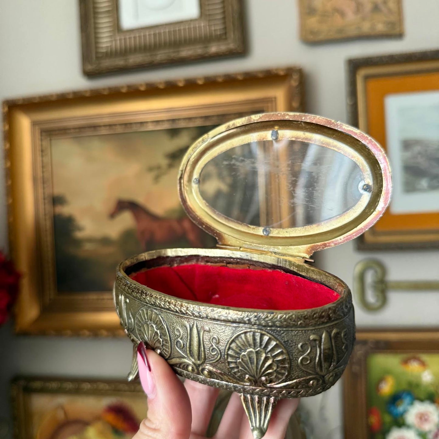 Vintage Ornate Small Casket Jewelry Box