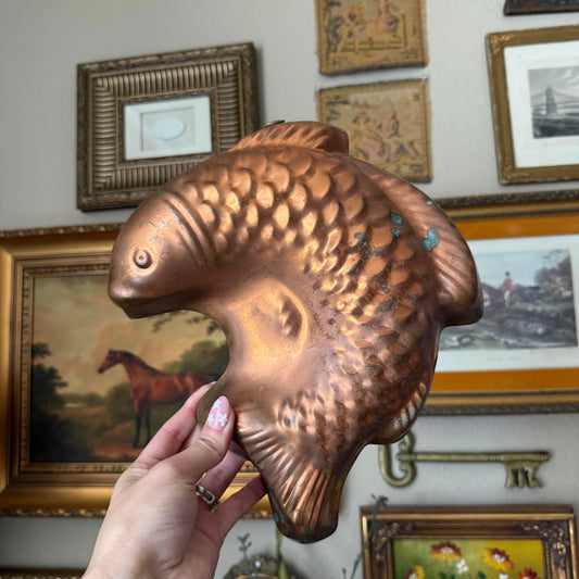 Vintage Copper Fish Mold