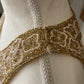 Laurence Kazar Vintage 80s White & Gold Beaded Dress