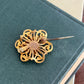 Vintage gold tone with rhinestones Lady brooch