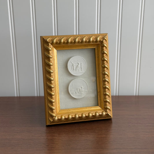 Vintage Inspired Plaster Intaglios Framed