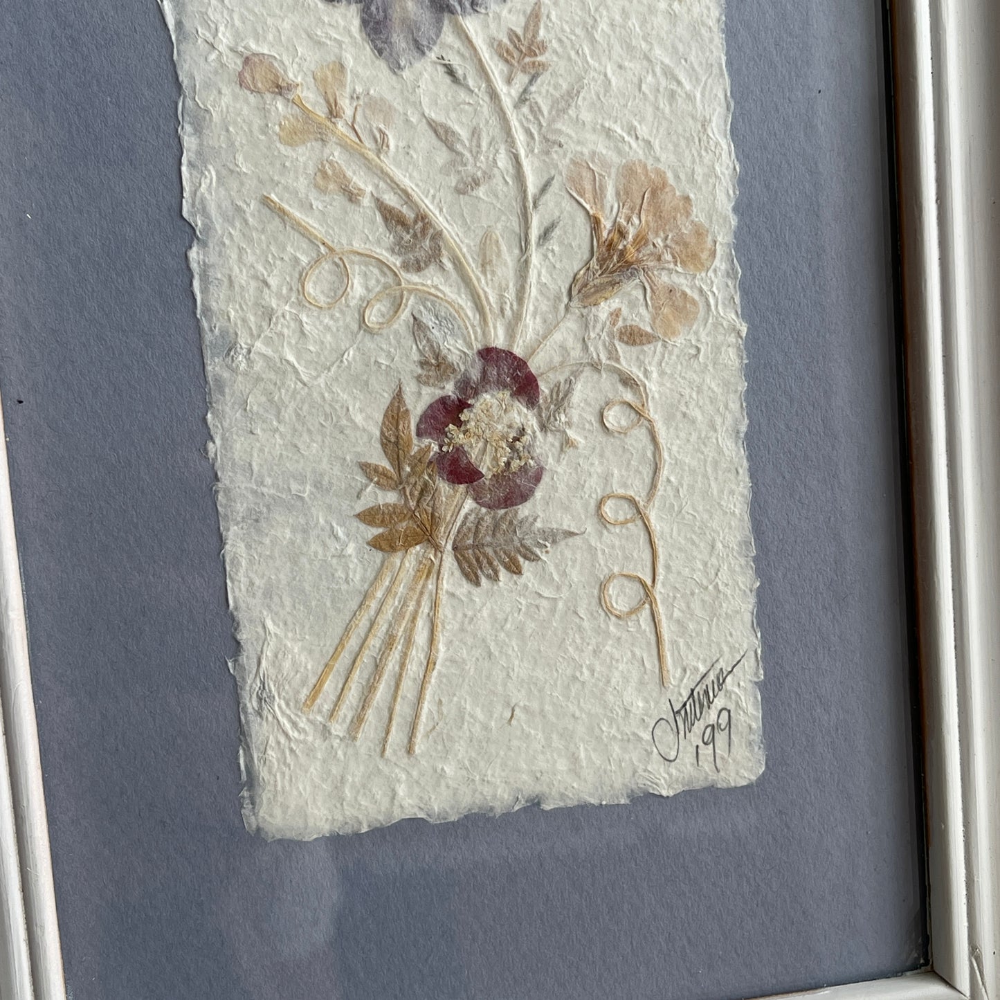 Blue Framed Dried Flowers