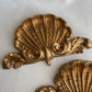 Vintage Resin Clam wall plaque set of 2