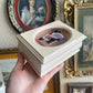 Vintage handpainted floral glass detailed cream jewelry box