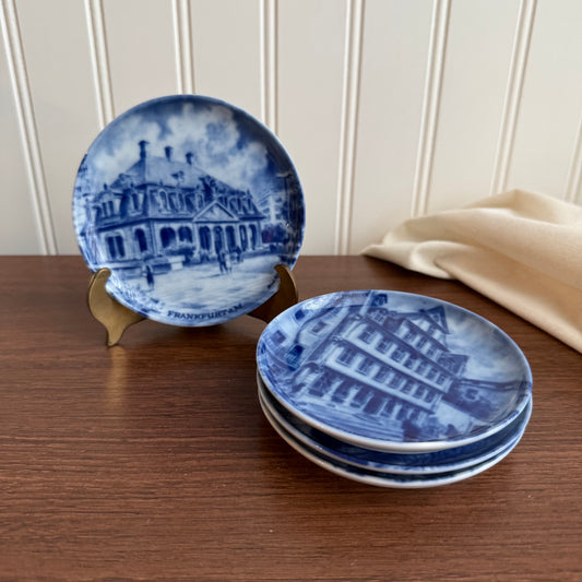 Furstenberg Mini Plate W Germany Cobalt Blue and White set of 4