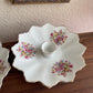 Vintage ceramic white with floral set of 2 candleholder