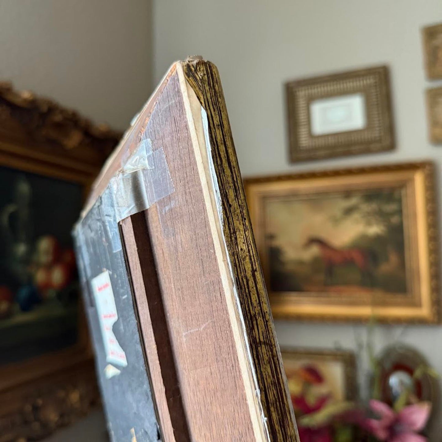 Vintage Print in Wooden Frame