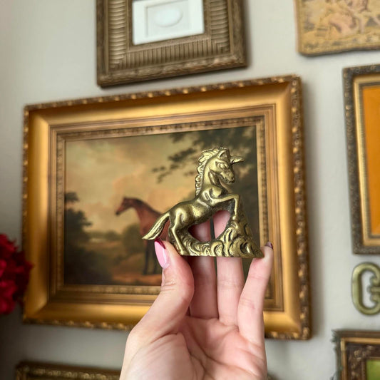 Vintage Solid Brass Unicorn Figurine