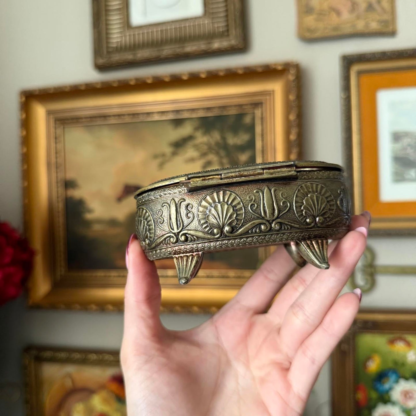 Vintage Ornate Small Casket Jewelry Box