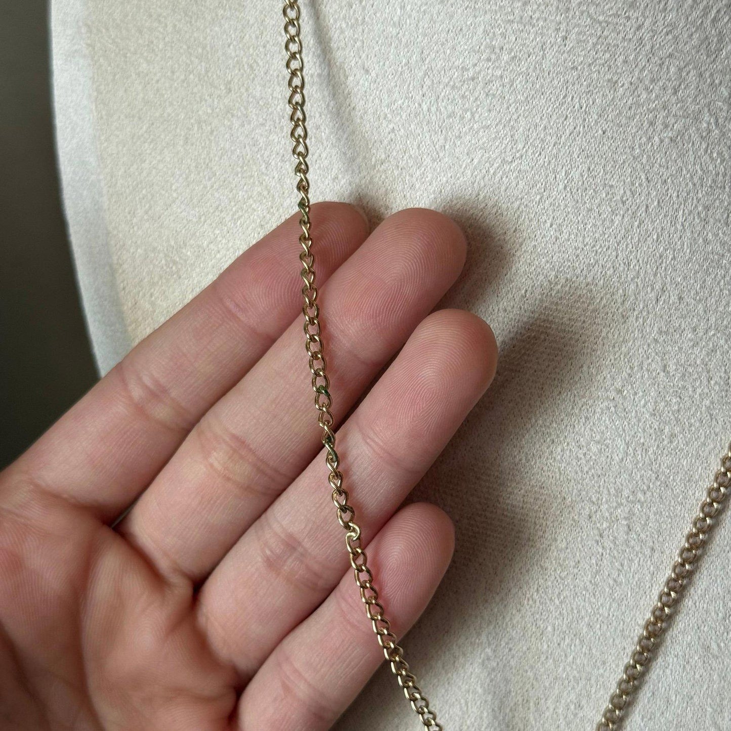 Vintage Avon gold heart with faux Amberstone necklace