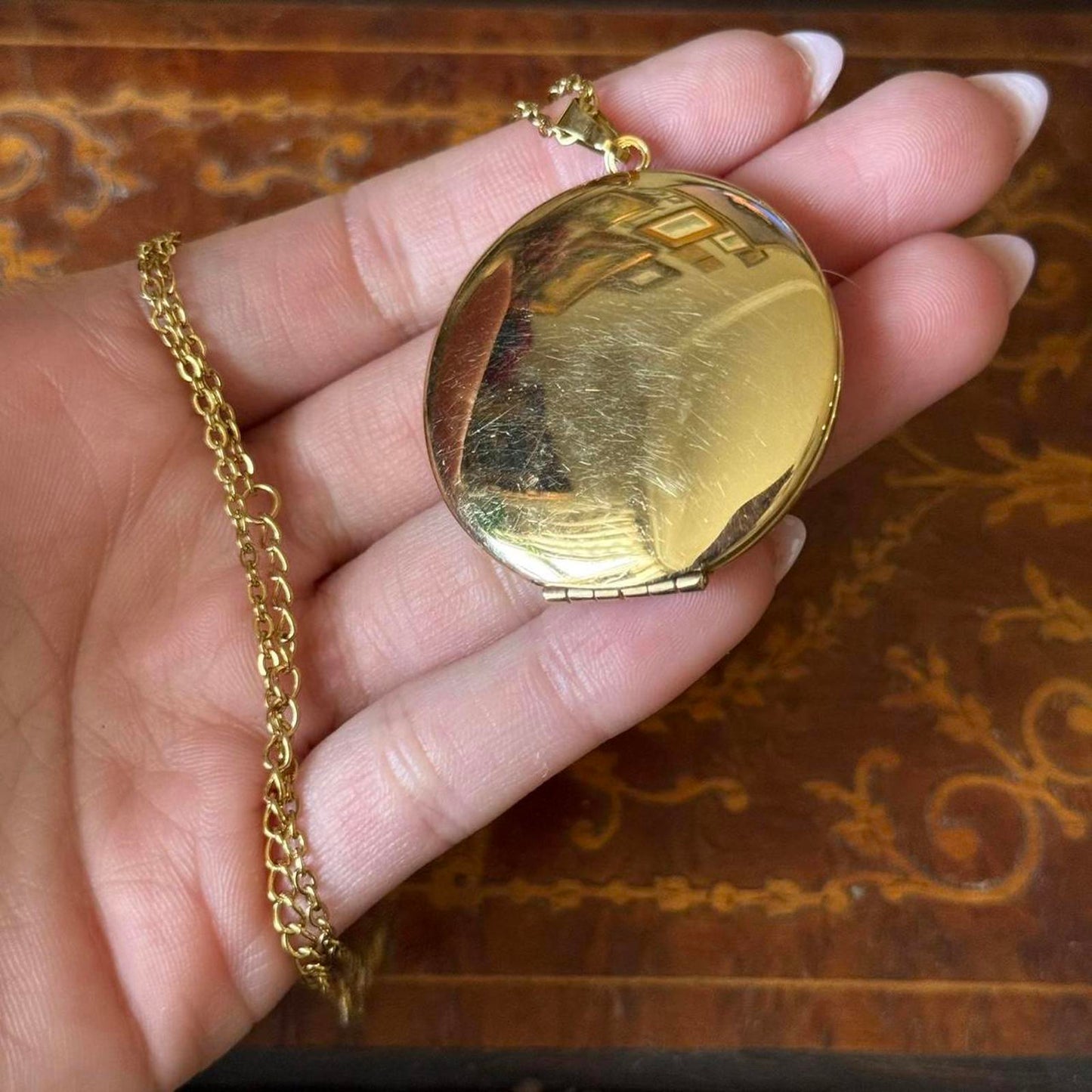 Vintage Bird engraved Locket necklace