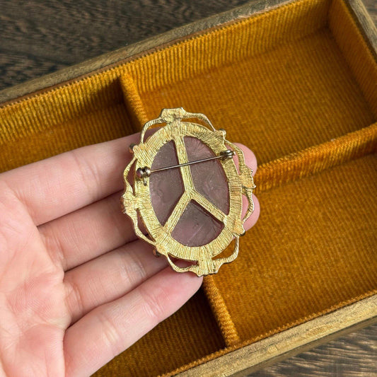 Vintage faux cameo brooch