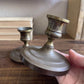 Vintage brass pewter candle holders set of 2