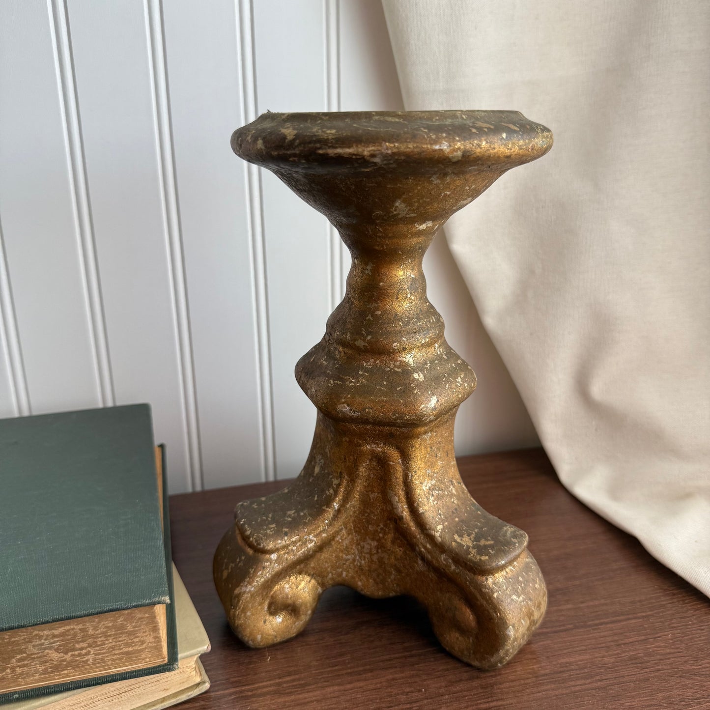 Ceramic Gold candle holder pedestal