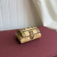 Vintage Bone Brass Trinket Box with Velvet Lined inside