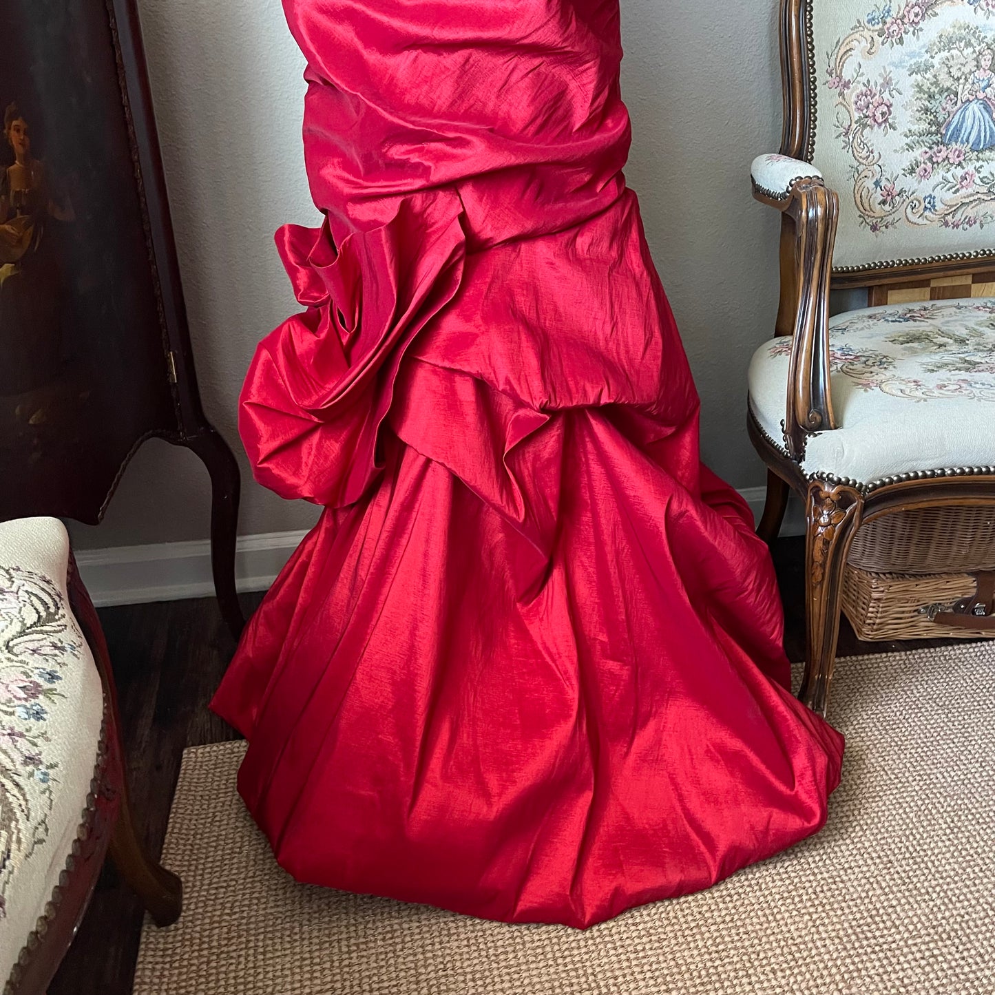 MayQueen Couture Red Fit and Flare Ballgown Dress