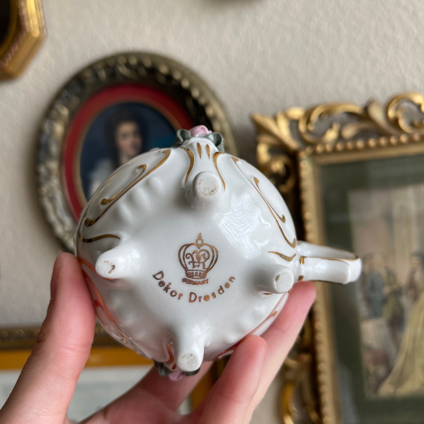 Vintage Dresden Floral creamer