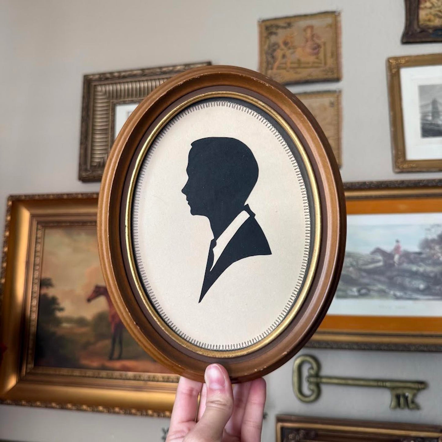 Vintage Silhouette in Wooden Frame