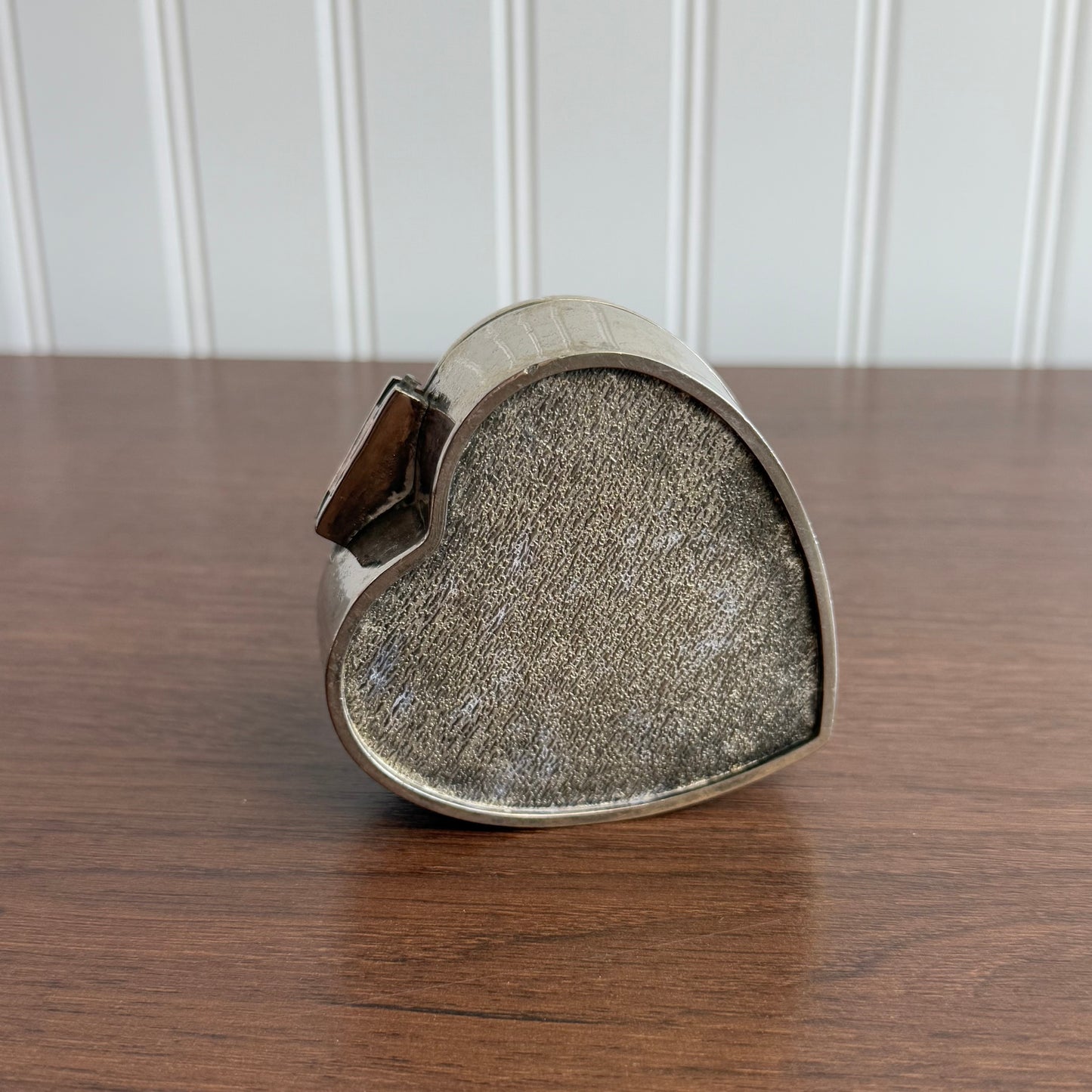 Silver tone Heart Shaped Trinket Box