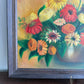 Vintage Moody flower vase Painting wood frame