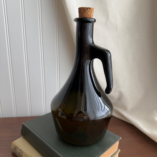 Italy Deep Brown Amber Glass Jug