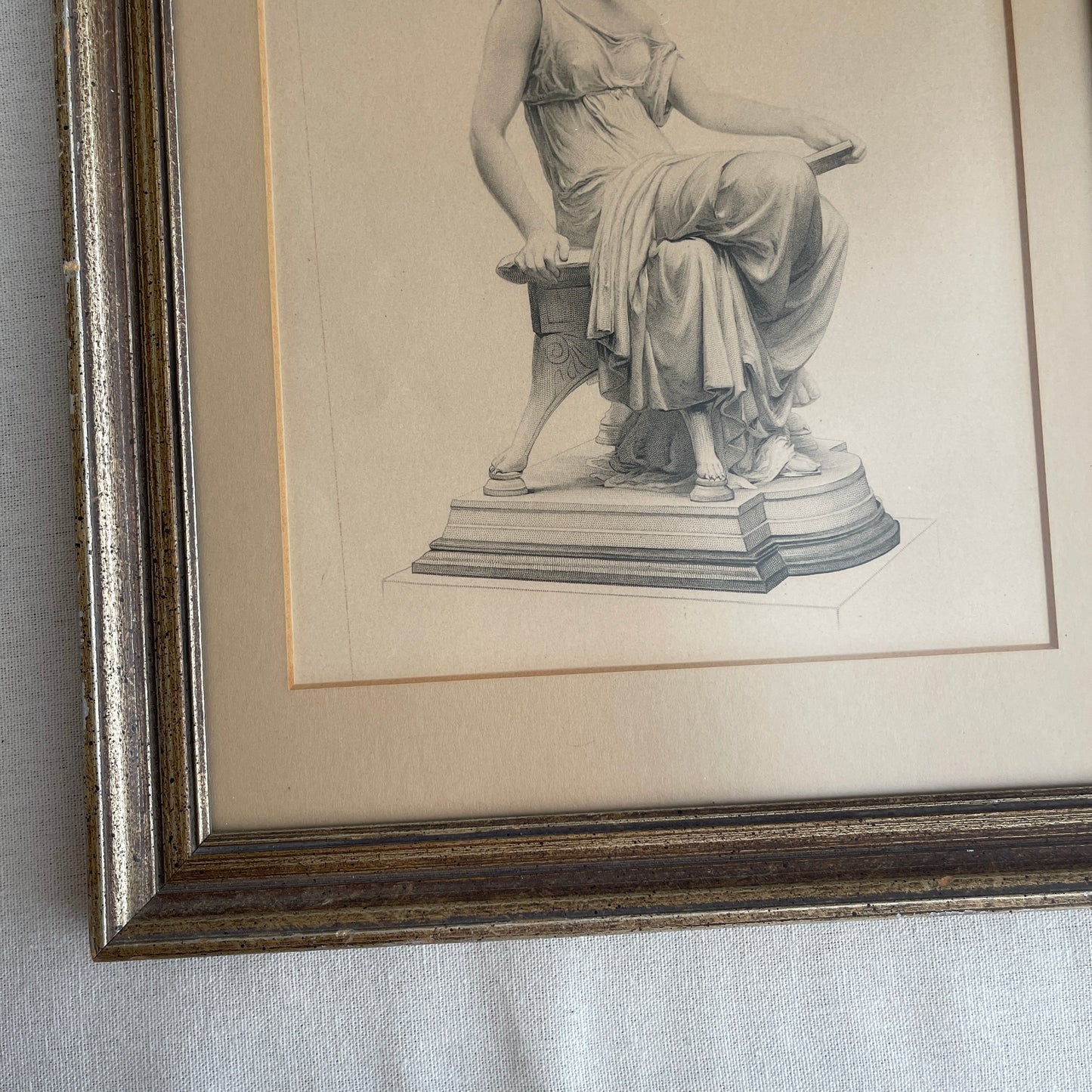 vintage Framed Nereid "Ione" from Sculpture by Thomas Nelson Maclean 1880