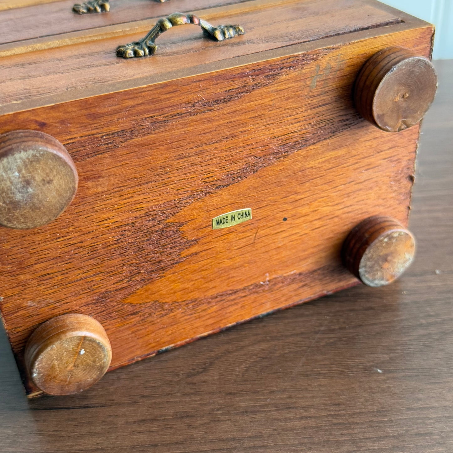 Vintage 4 drawer chest wood jewelry box