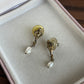 Vintage Cherub gold tone and pearl dangle earrings