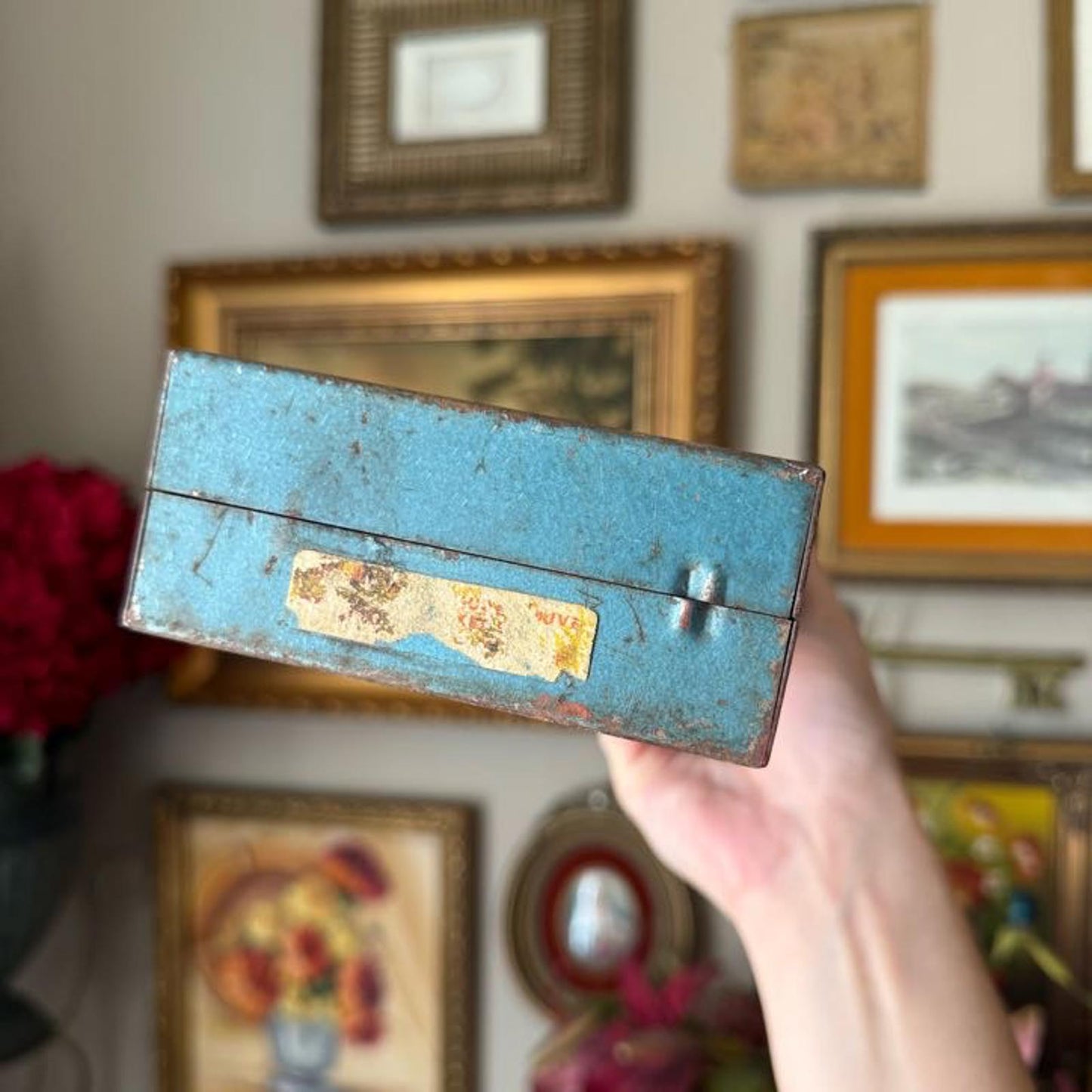 Vintage Rectangle Metal Tool Box