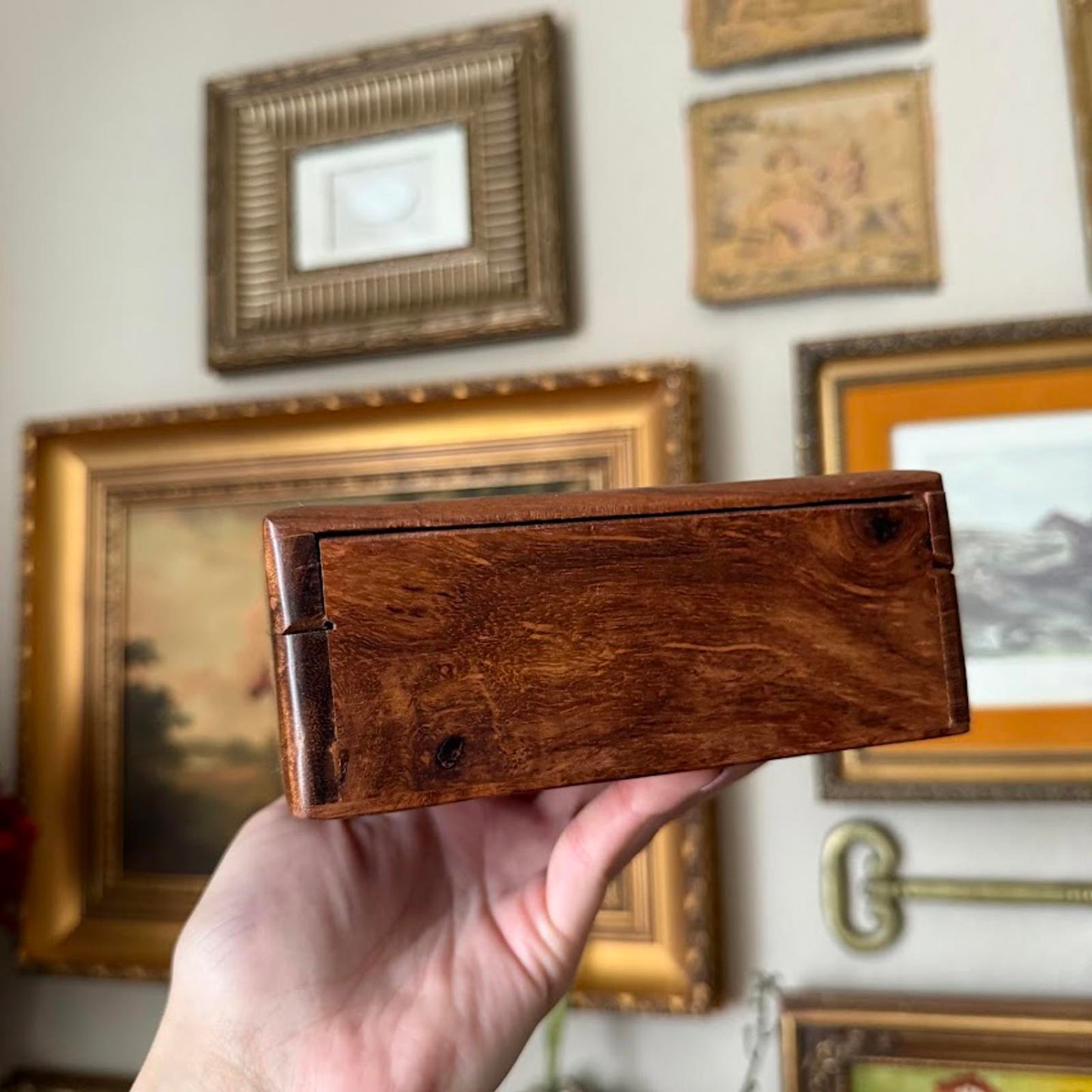 Vintage Hand Carved Wooden Box