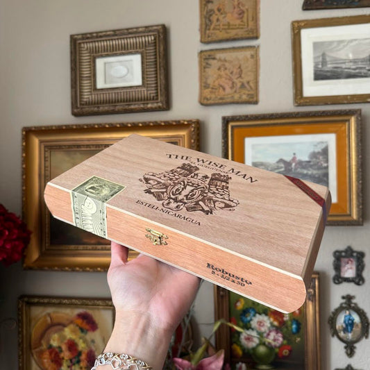 Vintage The Wise Man Cigar Box