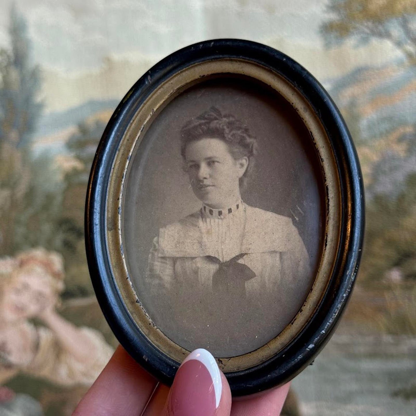 Antique Framed Lady Portrait Photograph C1910