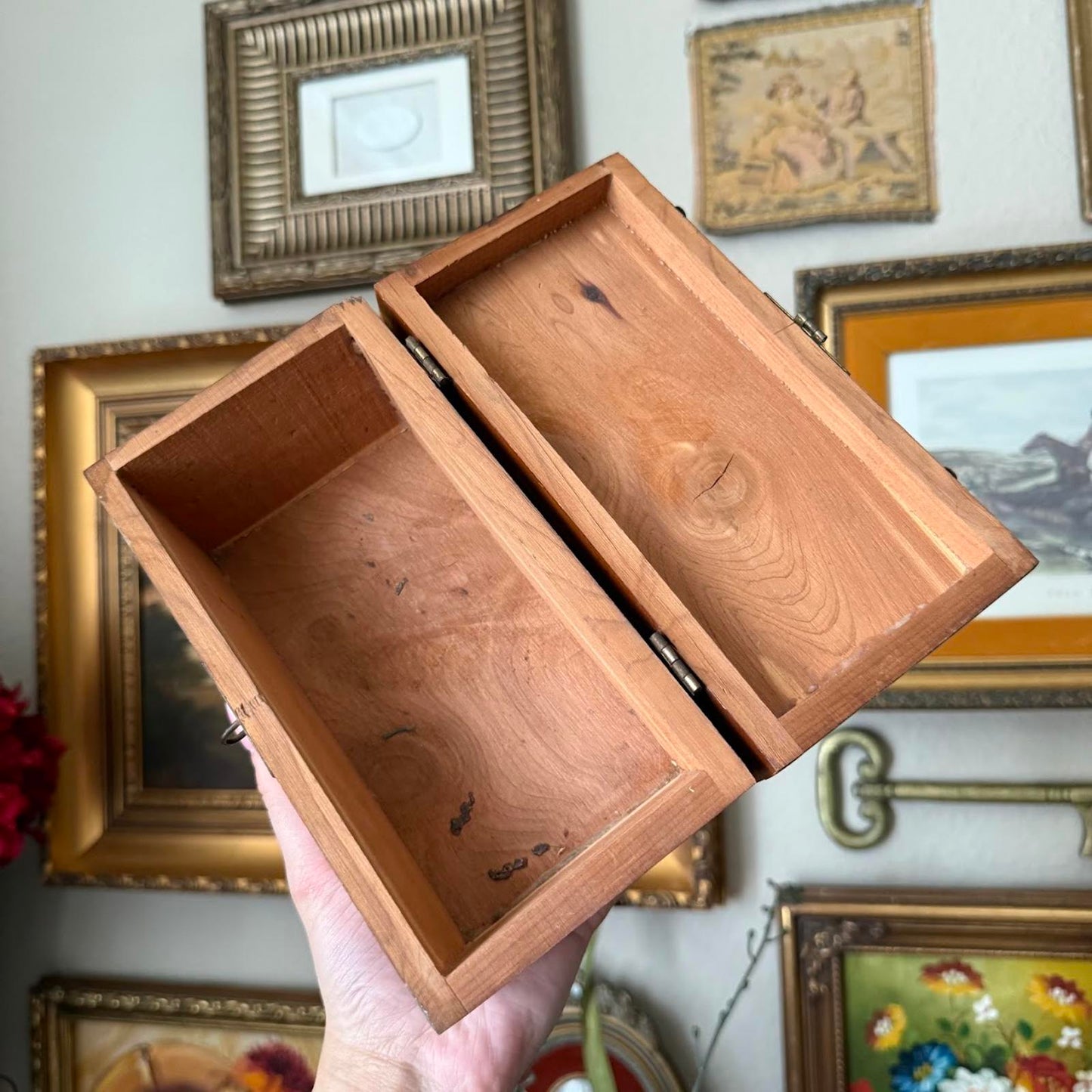 Vintage Wooden Treasure Keepsake Box