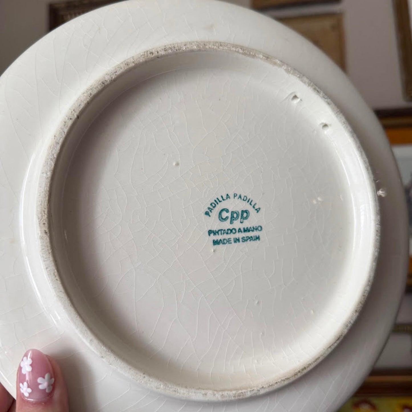 Vintage Blue and Floral Plate