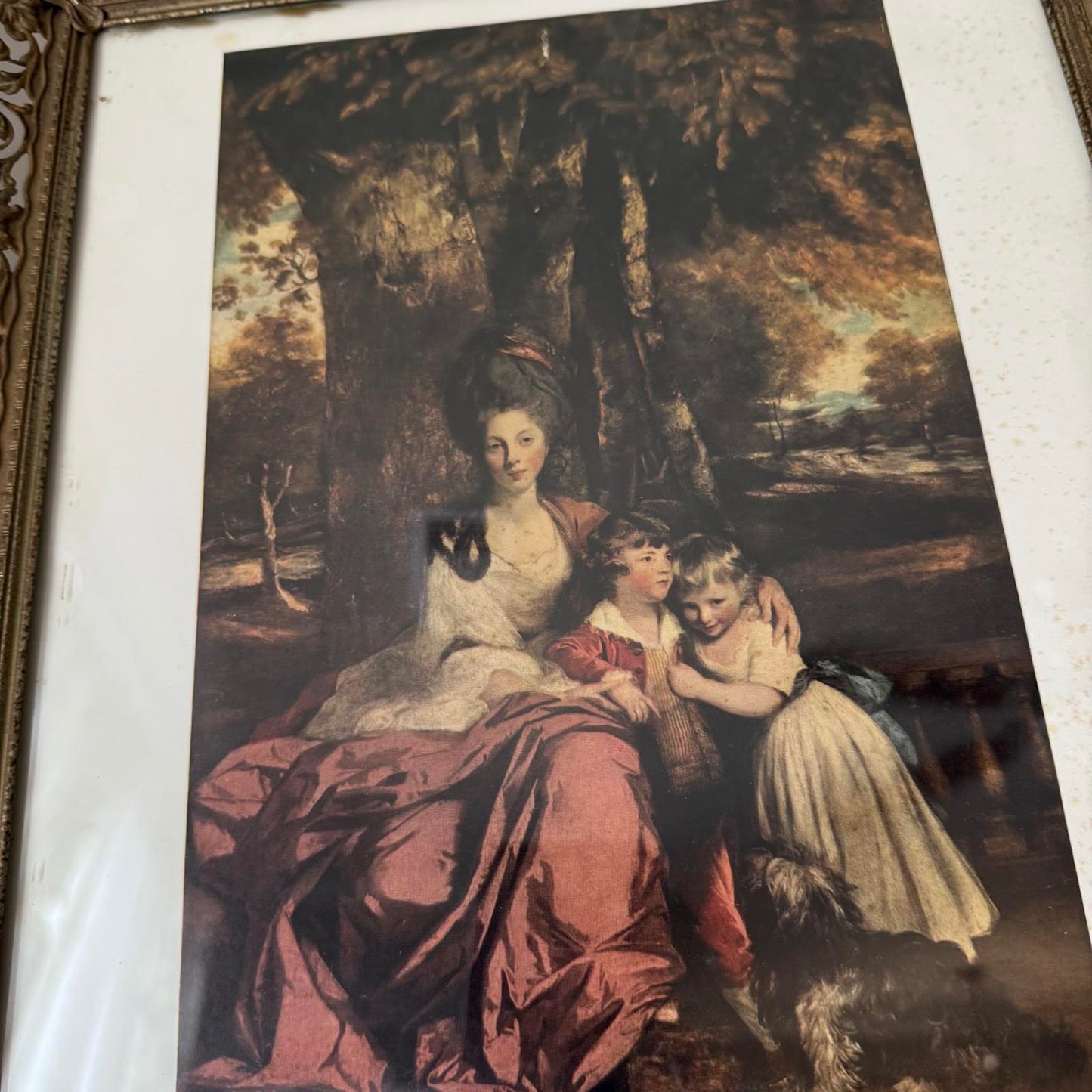 Vintage Lady Print in Gold Metal Frame
