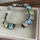 Vintage Faux Rhinestone pastel Bracelet