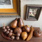 Vintage Carved Wooden Fruit and Basket Vintage 9 Piece Set