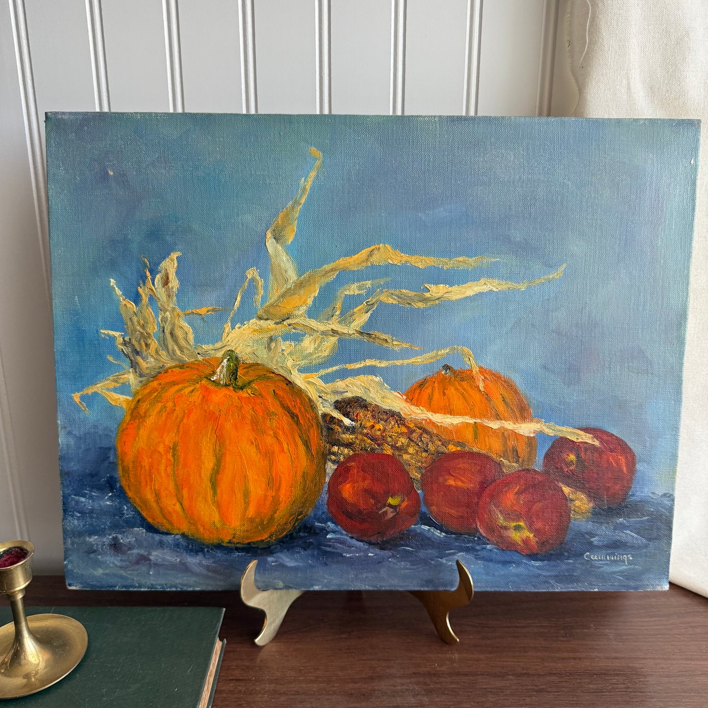 1978 Pumpkin still life Painting signed